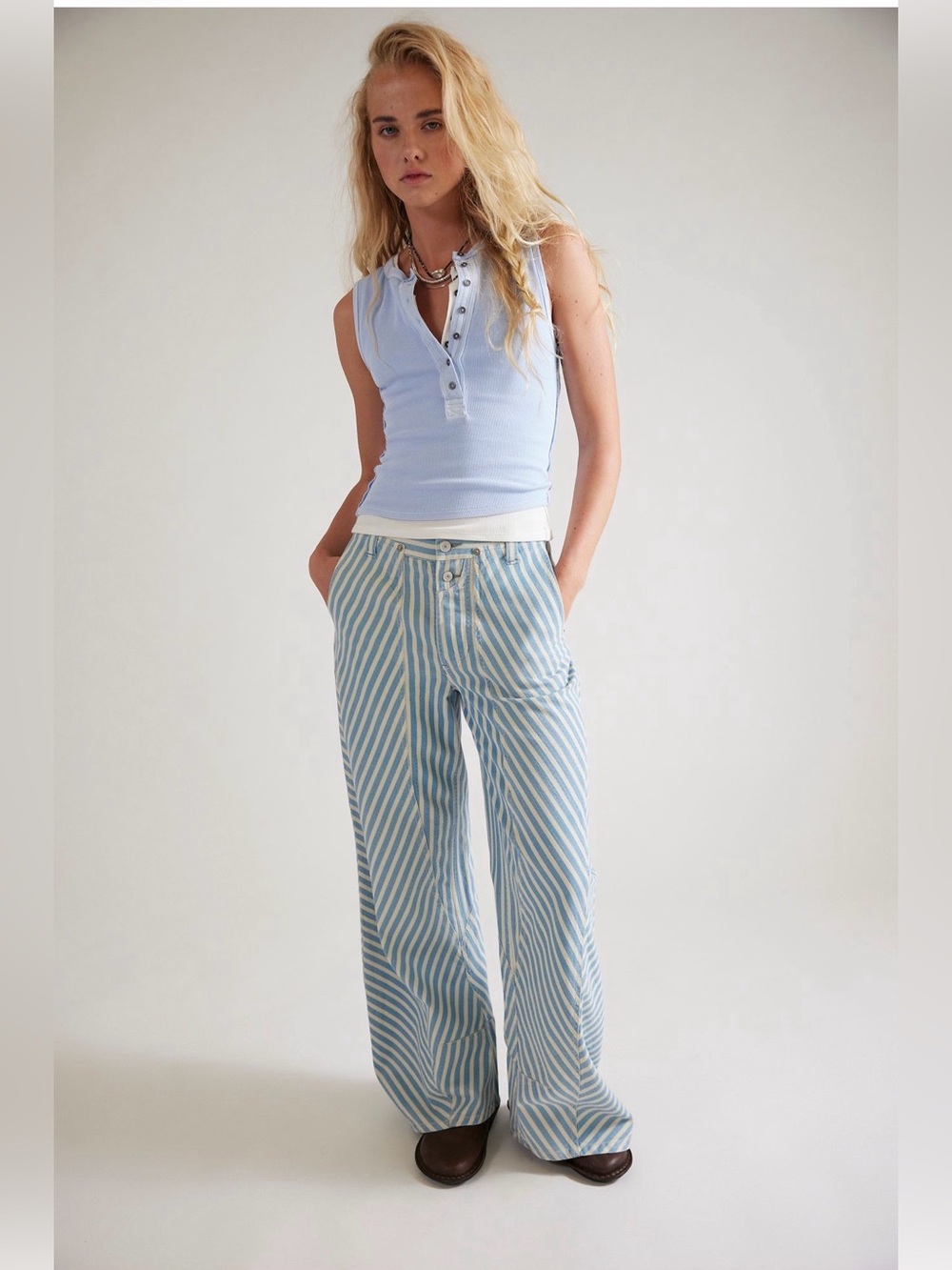 Free People Runyon Striped Pants NWT